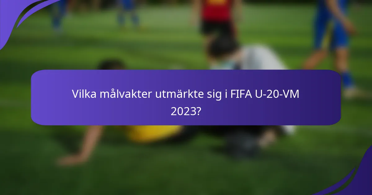 Vilka målvakter utmärkte sig i FIFA U-20-VM 2023?